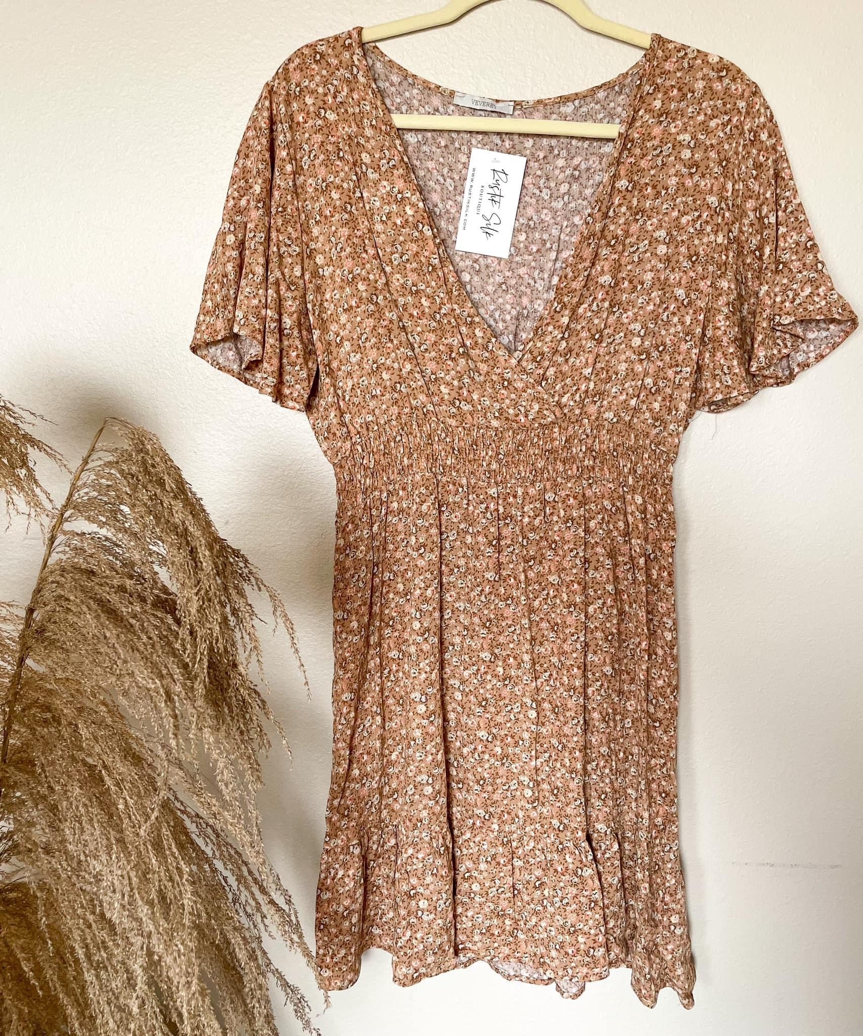 Mocha floral Dress