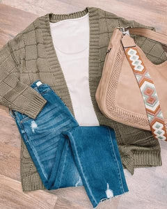 Woven Olive Cardi